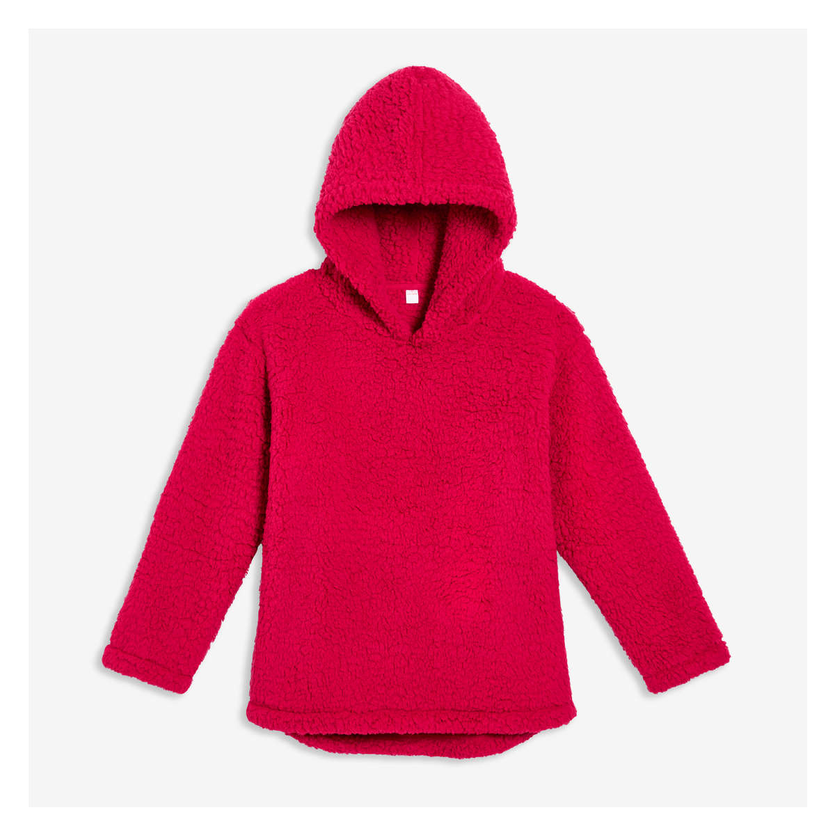 Teddy Fleece Hoodie in Dark Red from Joe Fresh